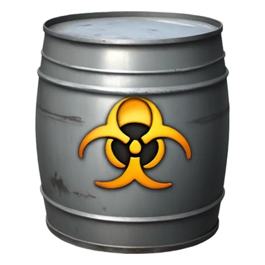 Biohazard symbol on a metal barrel sticker
