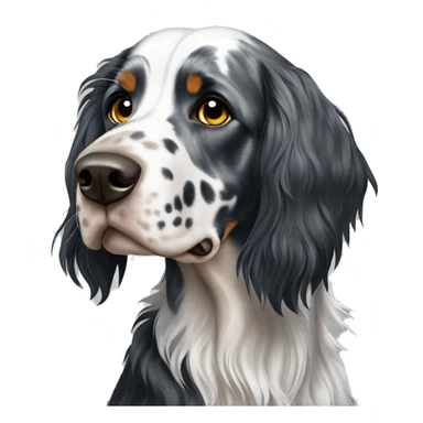 Black English setter sticker
