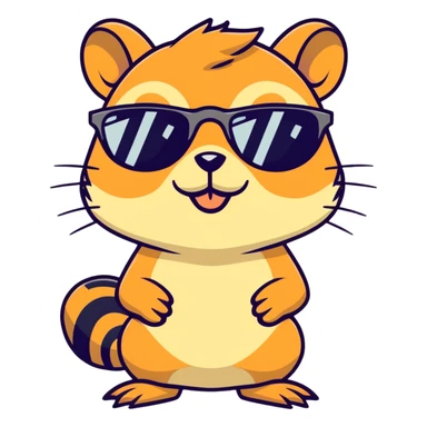 Chipmunk in sunglasses  sticker