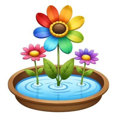 Rainbow + flower tray,Sky Gardener. sticker