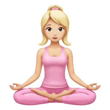 blonde yoga girl light pink clothes  sticker