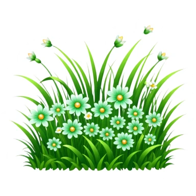 grass field with sparkly flowers  sticker