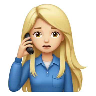 blonde cartoon girl long hair calling for a timeout sticker