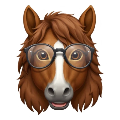 brown horse head with glasses sticker