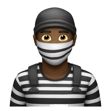 robber emoji" with a striped shirt and mask sticker