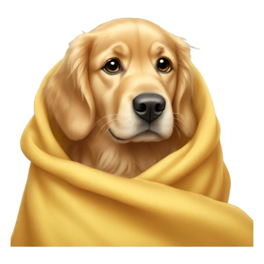 Golden retriever under a blanket sticker