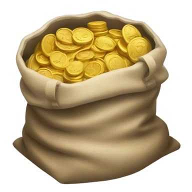 old open bag full of coins sticker