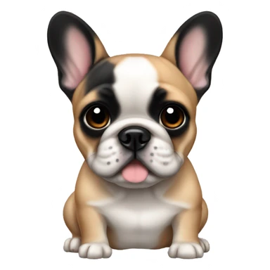 Fawn French bulldog with black face sticker