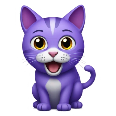 Purple cat singing sticker