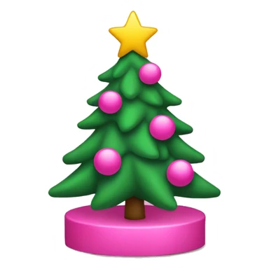 pink christmas tree sticker