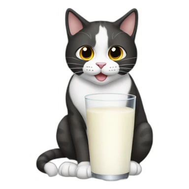 Cat drinking milk sticker