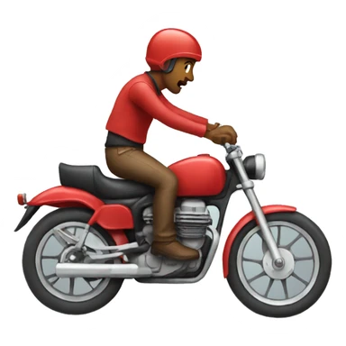Guy riding a red street bike sticker