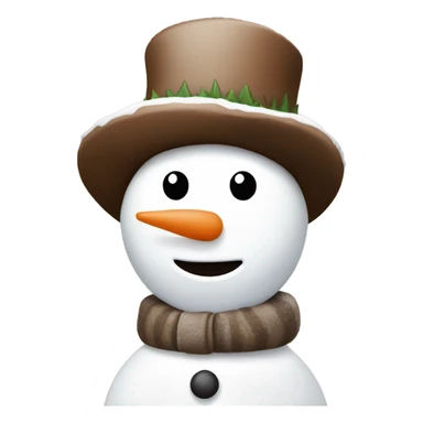 Brown and white asthetic snowman sticker