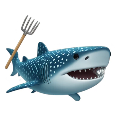 whale shark with a pitchfork sticker