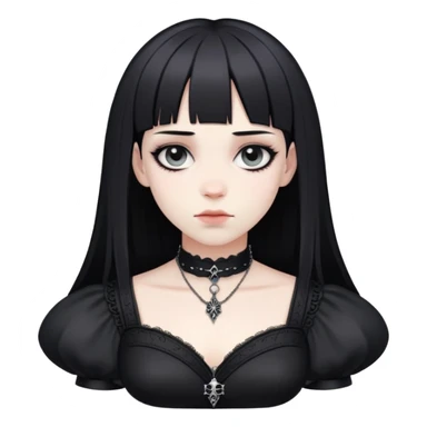 gothic femboy with wide shoulders, small chest, black clothes, pale skin sticker