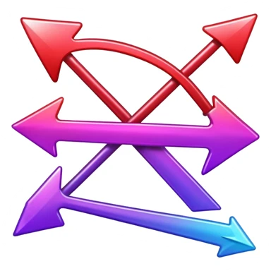 color gradient between red and purple glitter arrow right sticker