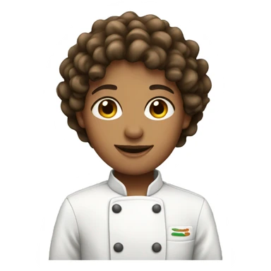 chef with short brown curly hair  sticker