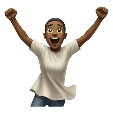 Person jumping up and down sticker