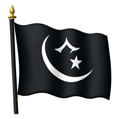 His flag was black with the Arabic writing 'لا اله الا الله' in white on it. sticker