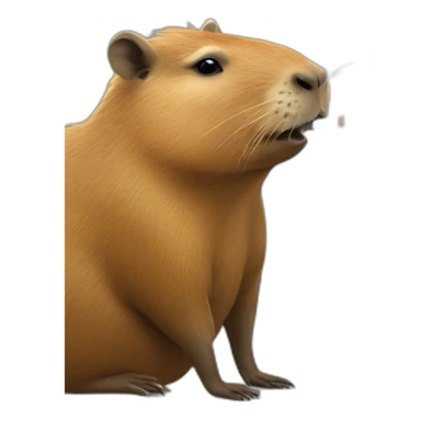 Capybara smoking a cigarette sticker