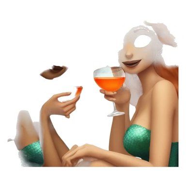 Three beautiful mermaids (light skin) drinking aperol sticker