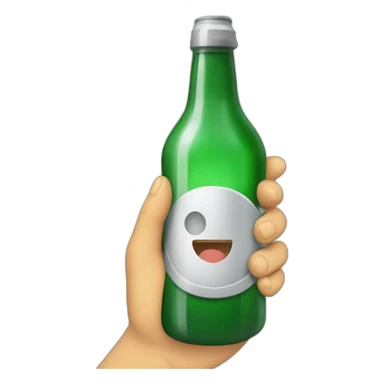 Mono loco con una botella rota en la mano sticker