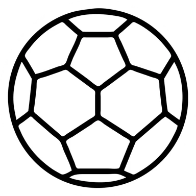 simple icon of a soccer ball with white classic hexagon pattern sticker