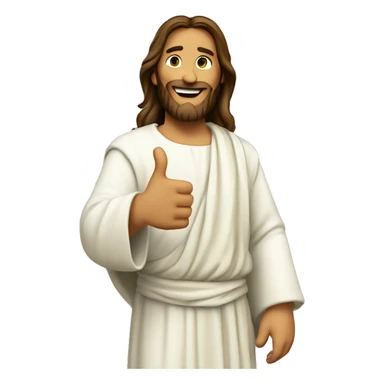 Create an image of Jesus giving a thumbs up sticker