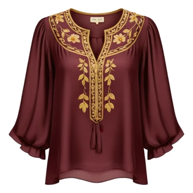 Mocha, gold & dark burgundy womens blouse sticker