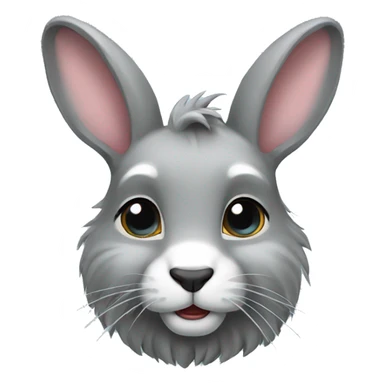 Grey lionhead rabbit sticker