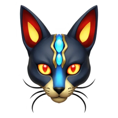 Skeletal skull-faced slim elegant thin beautiful Bastet-Umbreon-Solgaleo-Salandit-fusion sticker