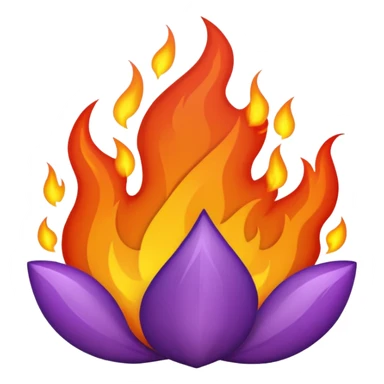 plain purple no orange color fire sticker