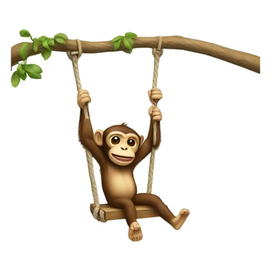 Monkey on a swing sticker