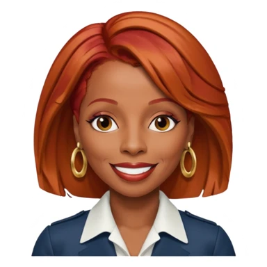 Mary J Blige with red hair sticker