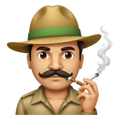 El Chapo gangster character with mustache smoking a marijuana joint sticker