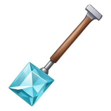 Minecraft diamond hoe with brown handle sticker