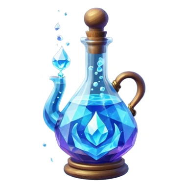 Blue Magic Fantasy Potion, Glass Low Poly sticker