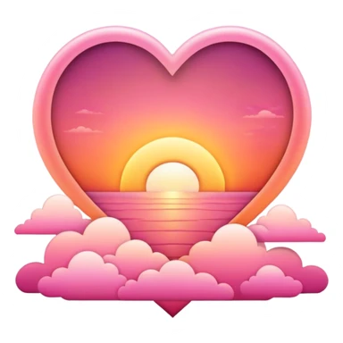 Heart shaped sunrise sticker