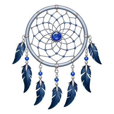 A Silver Dreamcatcher with sapphire stones sticker