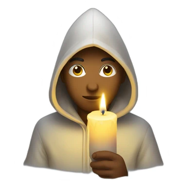 hooded man holding candle sticker