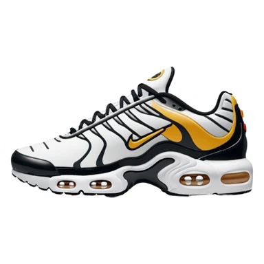 I want you to draw a white Air Max Plus with the Nike logo facing right sticker