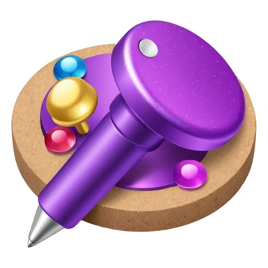 glitter purple and cian pin office sticker