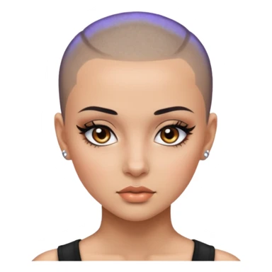 latina, baddie,pretty, brown eyes, makeup, black eyeliner, shaved buzz cut sticker