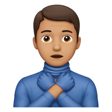 Man with hands gripped around neck crossed like he is choking sticker