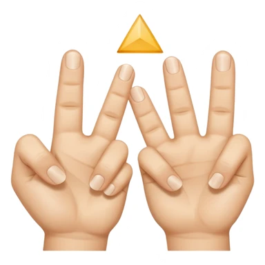 Four fingers held side by side, with the thumbs connected to form a triangle shape. sticker