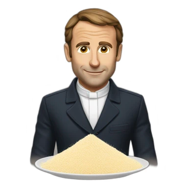 Macron with flour sticker