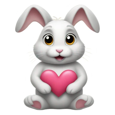 bunny showing a heart with paws sticker