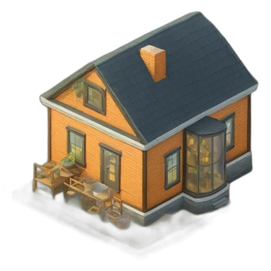 Whiskey glass house isometric sticker