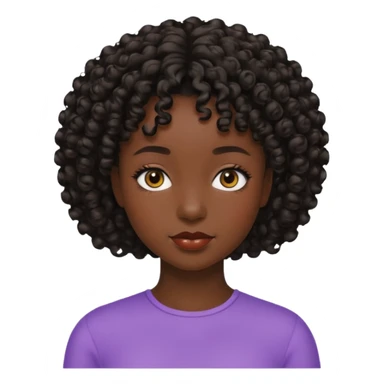 25 yaş genç kız siyah küt kıvırcık saçlı sticker