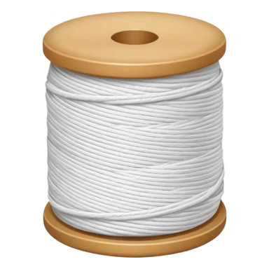 Round spool of white thread dental floss sticker